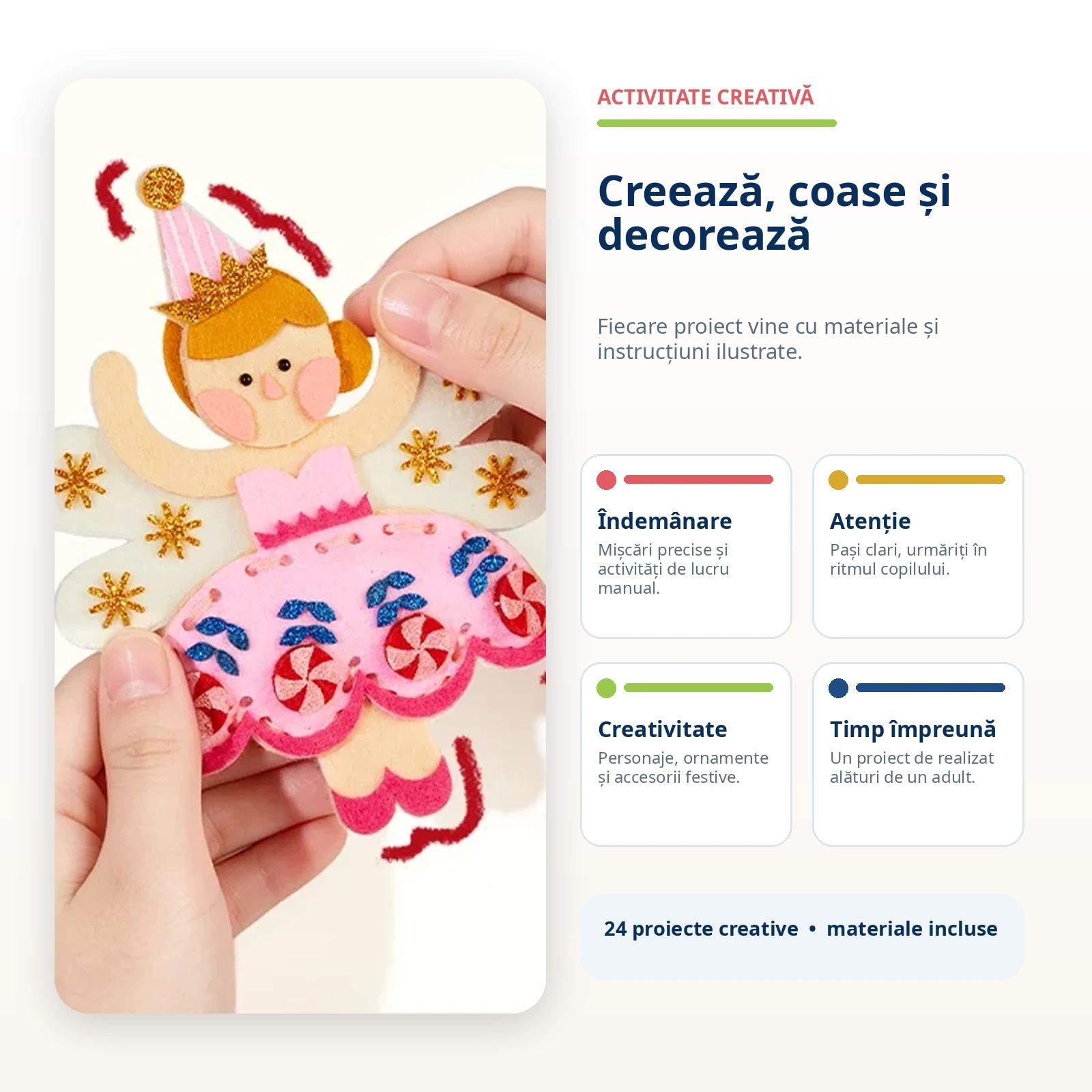 Calendar Advent creativ Mideer Spargatorul de Nuci, 24 activitati si teatru de papusi, 8+ ani [7]
