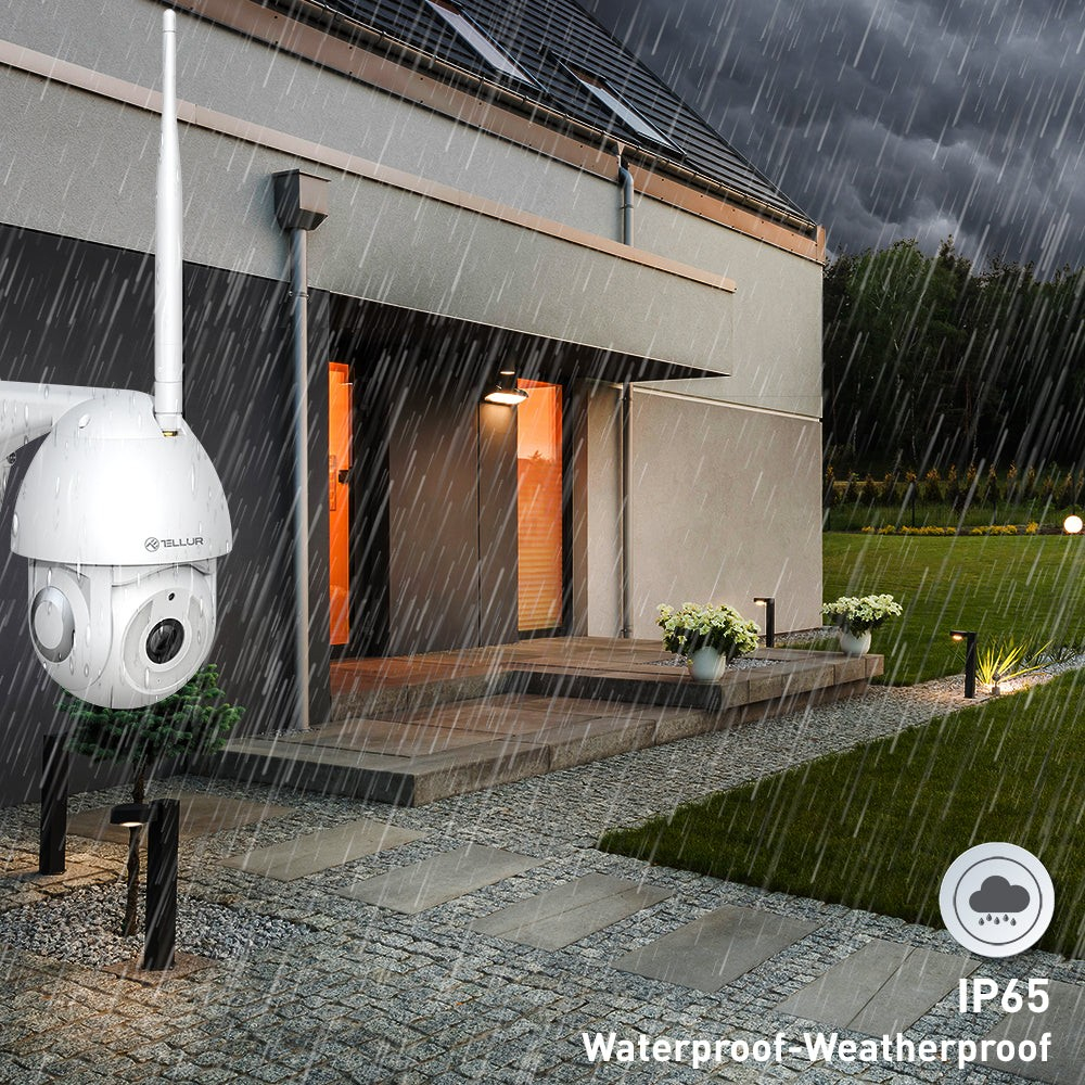 Cameră exterior WiFi Tellur Smart, 3MP, UltraHD, Autotracking, PTZ, Alb [8]