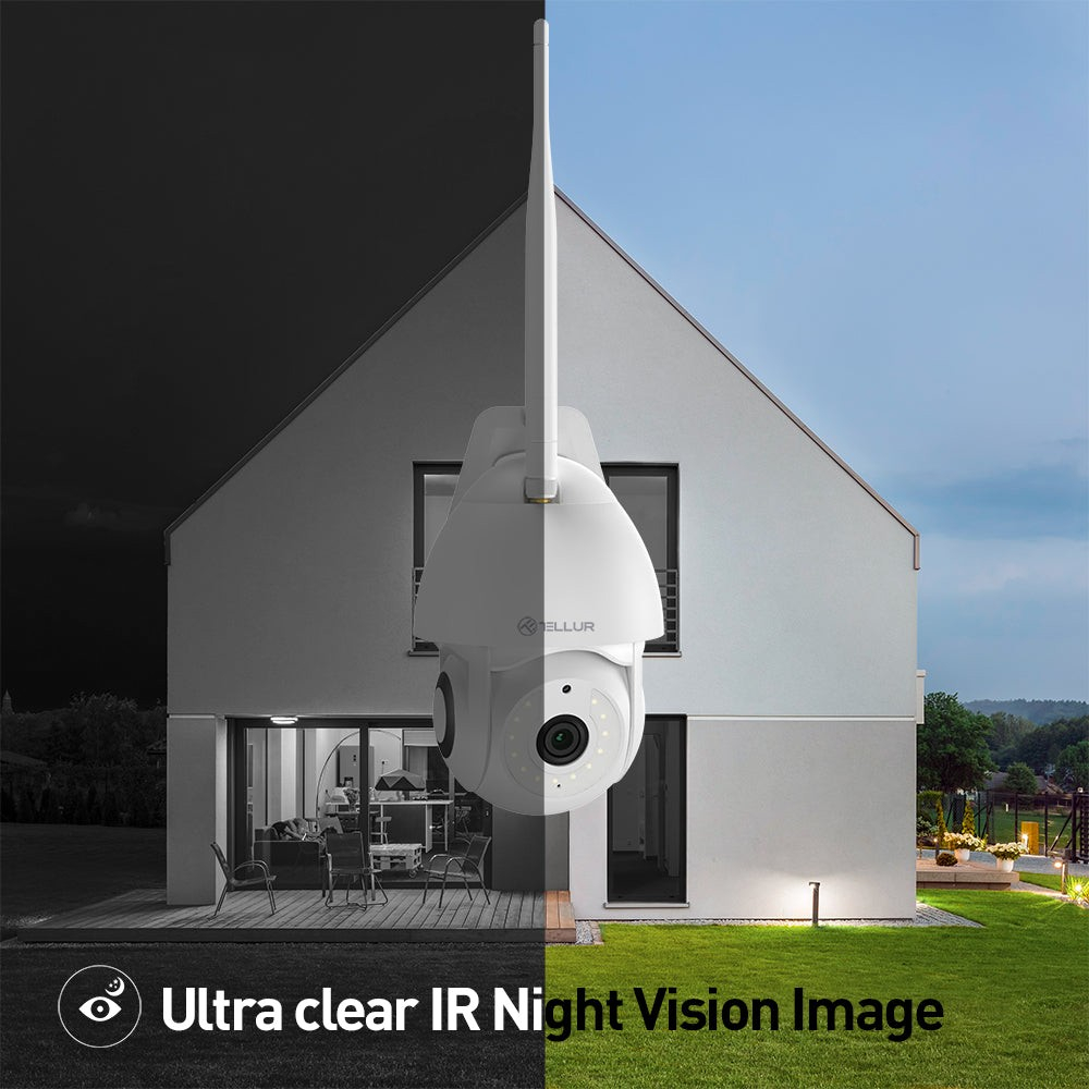 Cameră exterior WiFi Tellur Smart, 3MP, UltraHD, Autotracking, PTZ, Alb [5]