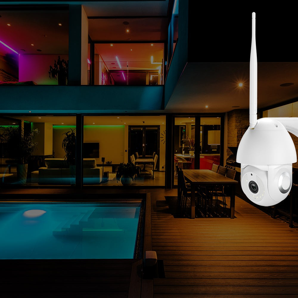 Cameră exterior WiFi Tellur Smart, 3MP, UltraHD, Autotracking, PTZ, Alb [4]