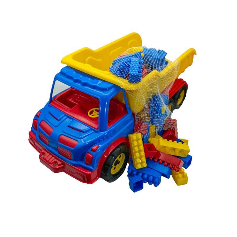 Camion basculanta Roben 16011, 60cm, include 80 cuburi de contruit, plastic, multicolor, 3+ ani [6]