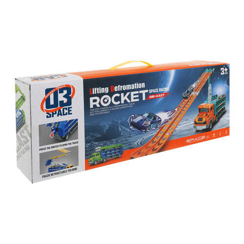 Camion de jucarie, Circuit cu 6 masinute metalice, Pista auto, Tobogan, 90.5 x 57 x 10cm [8]