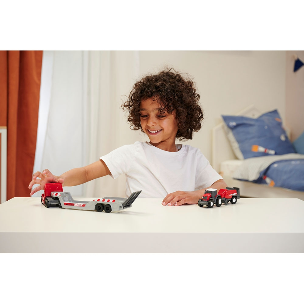 Camion Dickie Toys Massey Ferguson Micro Farm Truck 32 cm cu tractor si presa de balotat [7]