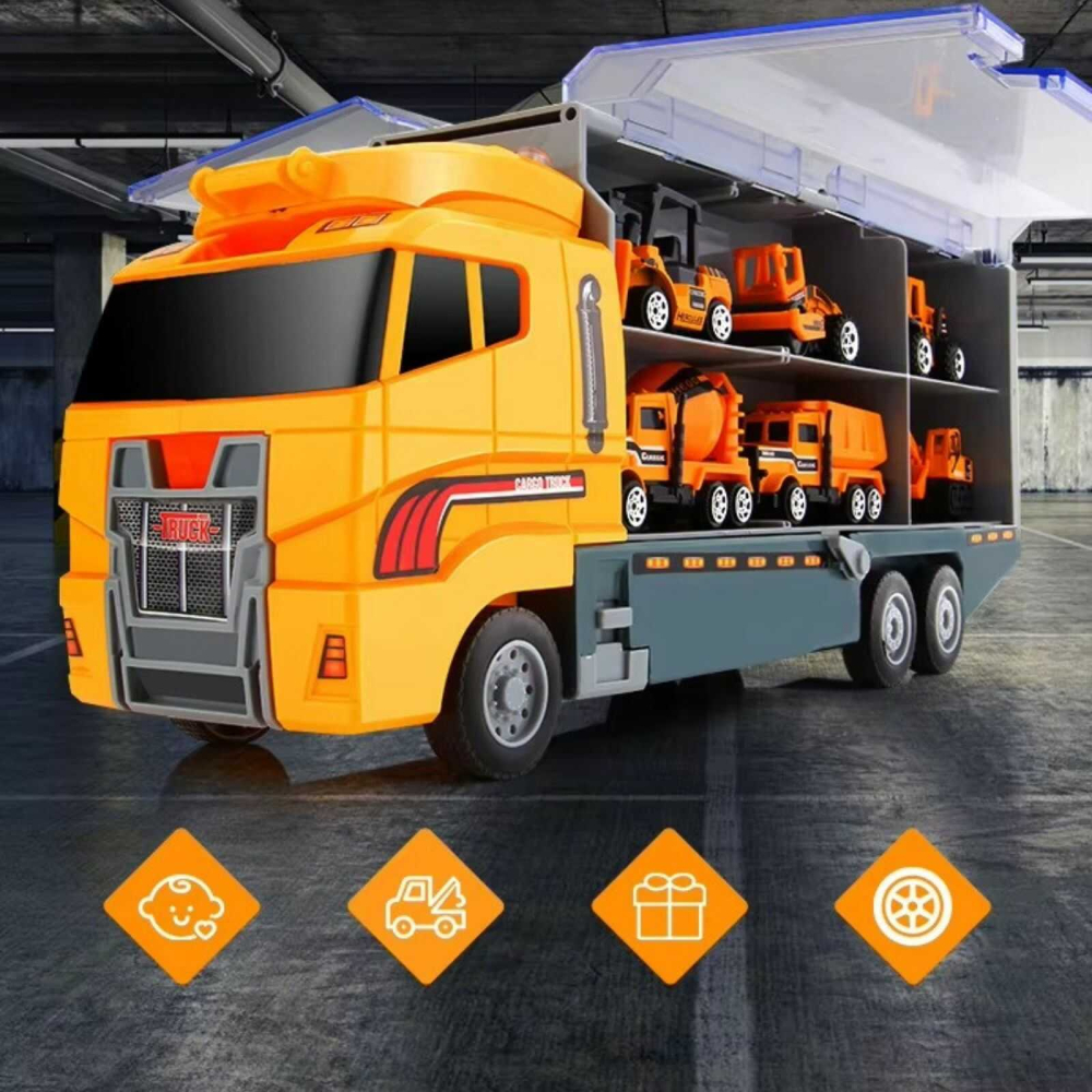 Camion TIR transport masini constructii metalice cu lansator | Jucarie copii [4]