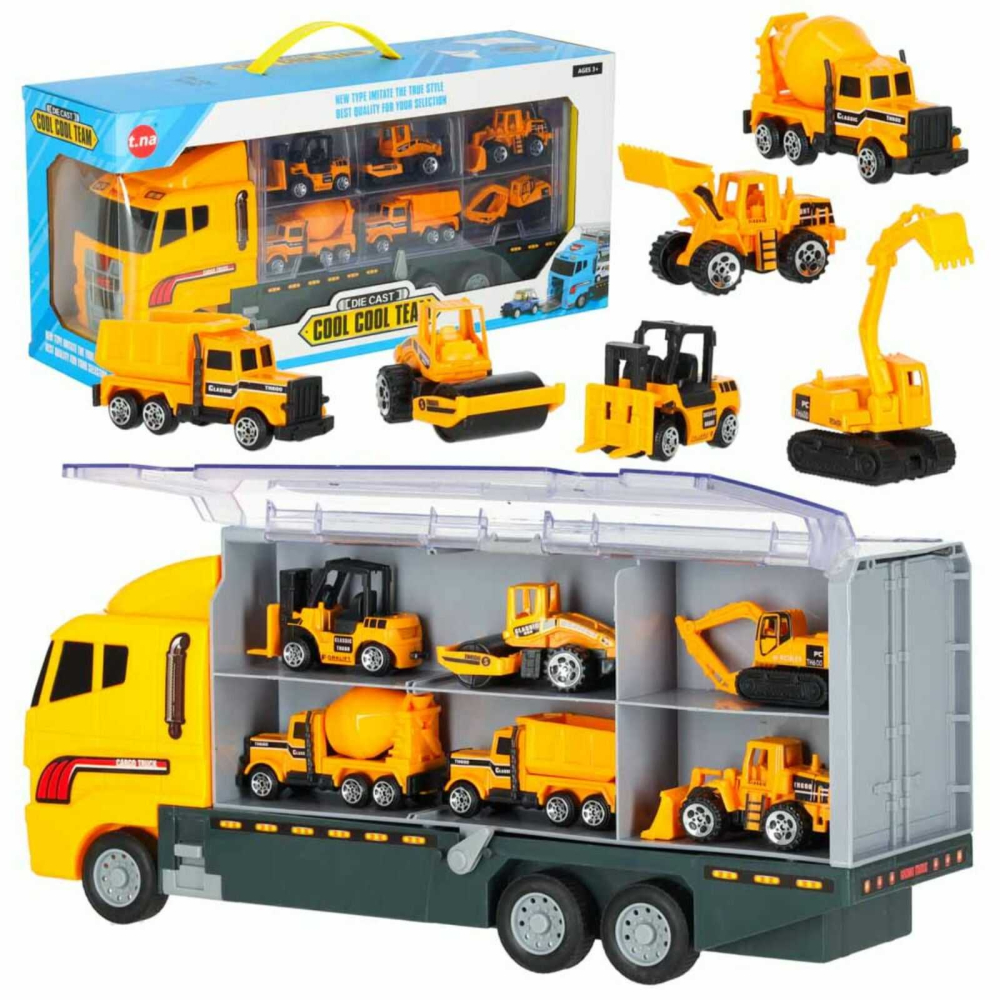 Camion TIR transport masini constructii metalice cu lansator | Jucarie copii [9]