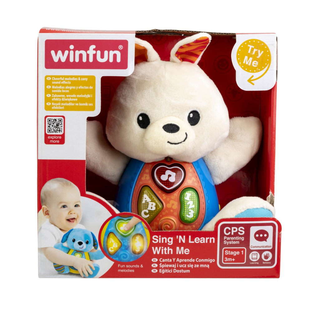 Canta si invata cu iepurasul bouncy pentru bebelusi, winfun, varsta de la 3 luni la 2 ani [1]