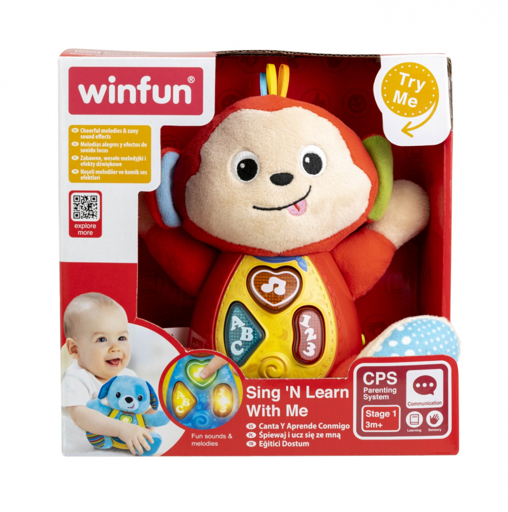 Canta si invata cu maimutica pentru bebelusi, winfun, varsta de la 3 luni la 2 ani [1]