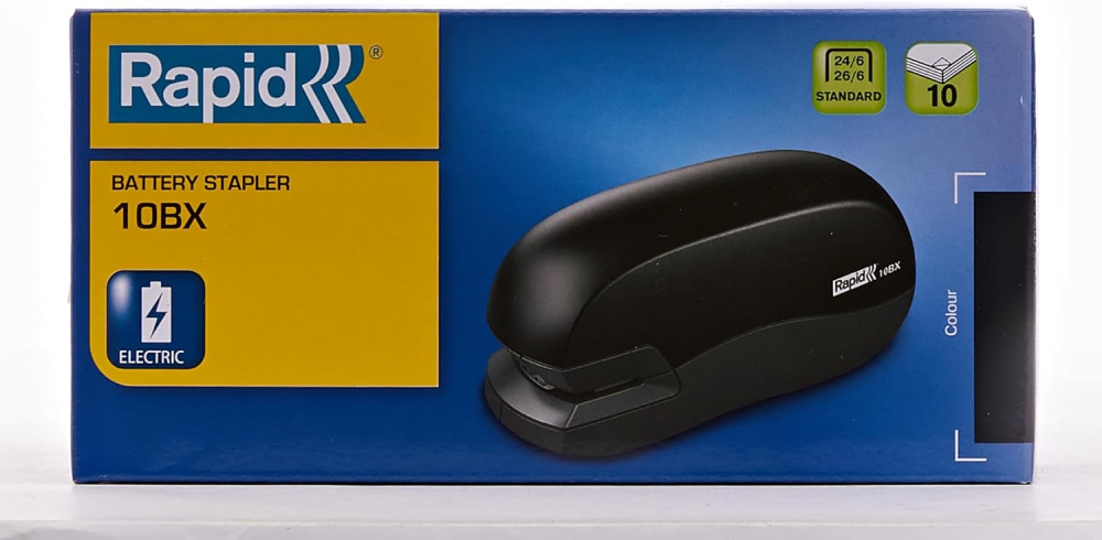 Capsator electric 10 coli 24/6 26/6 fixativ 10bx negru rapid [4]