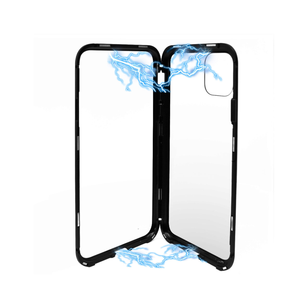 Carcasa iPhone 11 Pro Meleovo Magnetica Back Glass Black [5]