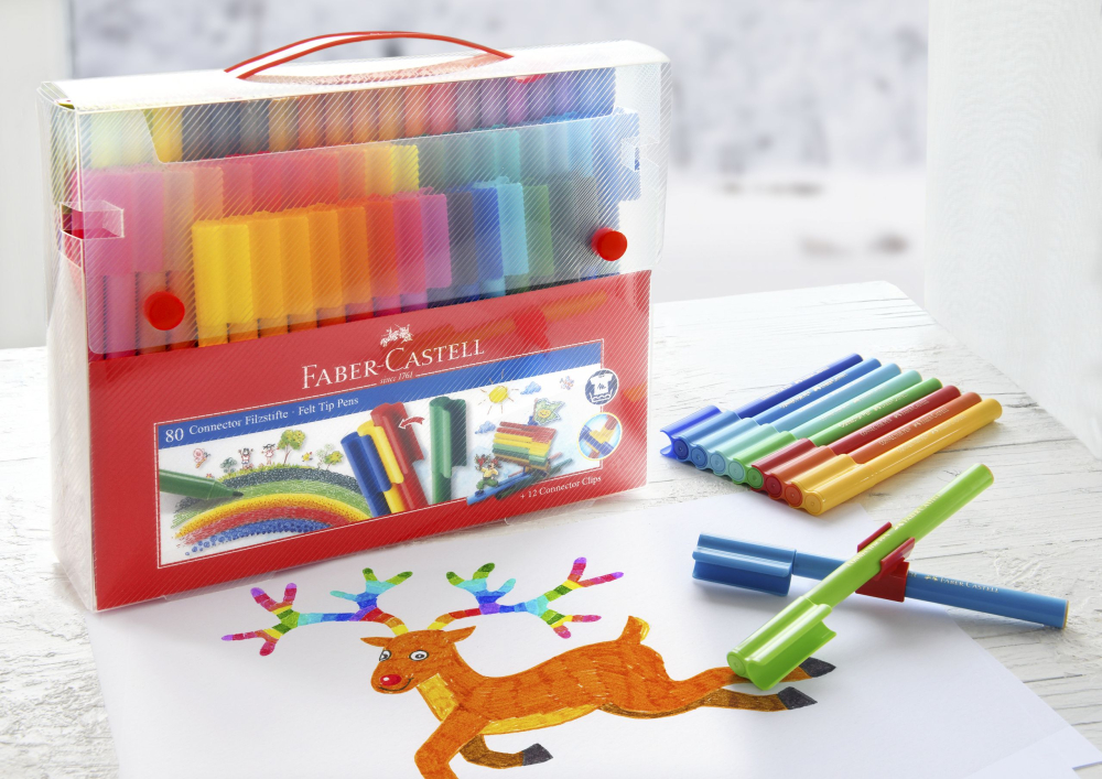 Carioca 80 culori connector cut cadou faber-castell [2]
