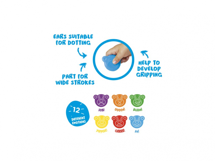 Creioane cerate colorate pentru bebelusi cu grip de prindere, Carioca Baby Teddy Ursuleti, 1 an+, 12 buc / set [2]