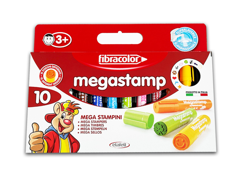 Carioca Fibracolor Megastamp 10 culori superlavabila [1]