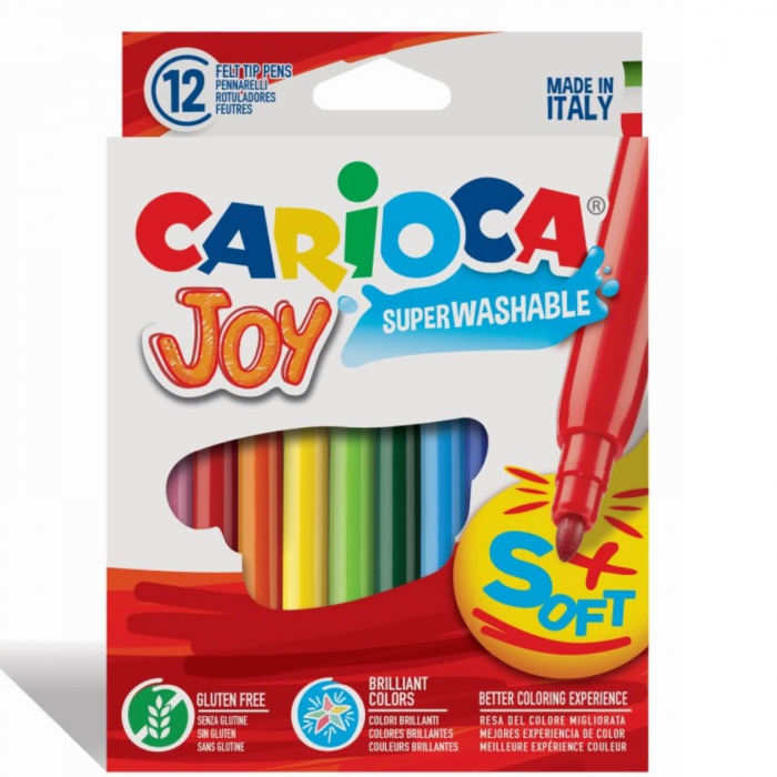 Carioca Joy, carioca super lavabila, varf subtire. Set 12 culori diferite. [1]