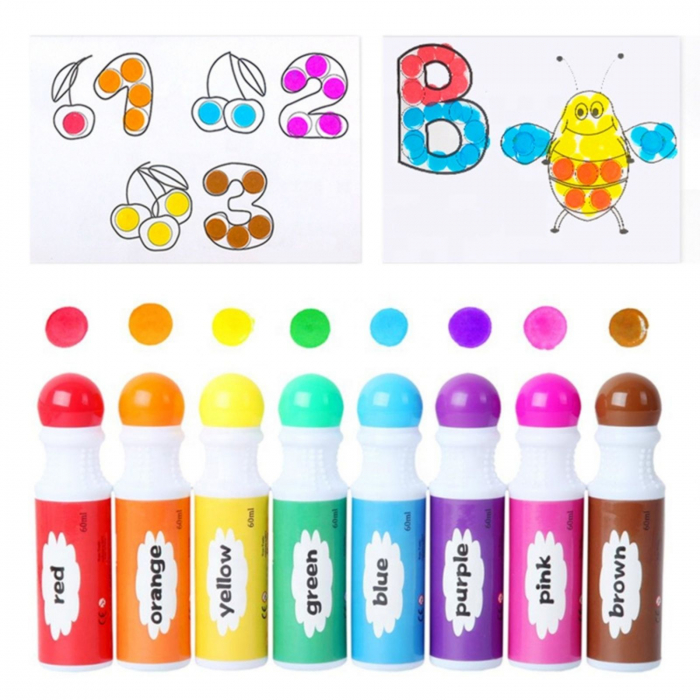 Carioci lavabile pentru colorat Do a Dot Makers set 8 culori. [2]