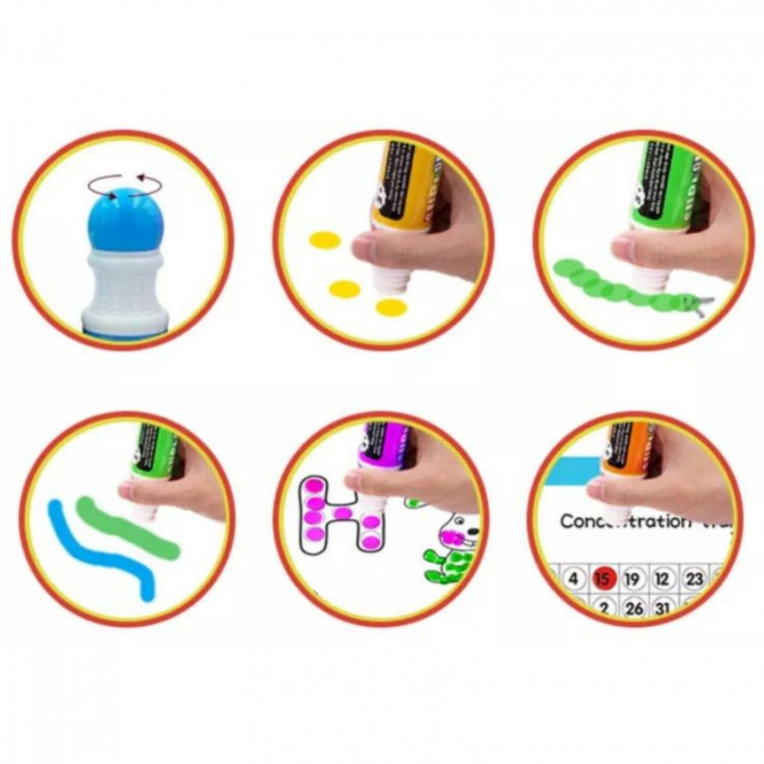Carioci lavabile pentru colorat Do a Dot Makers set 8 culori. [6]