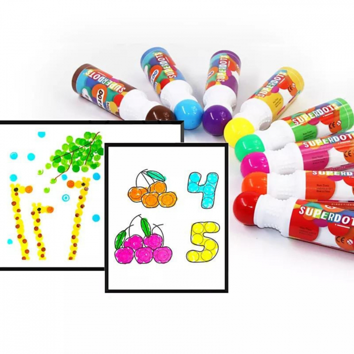 Carioci lavabile pentru colorat Do a Dot Makers set 8 culori. [5]