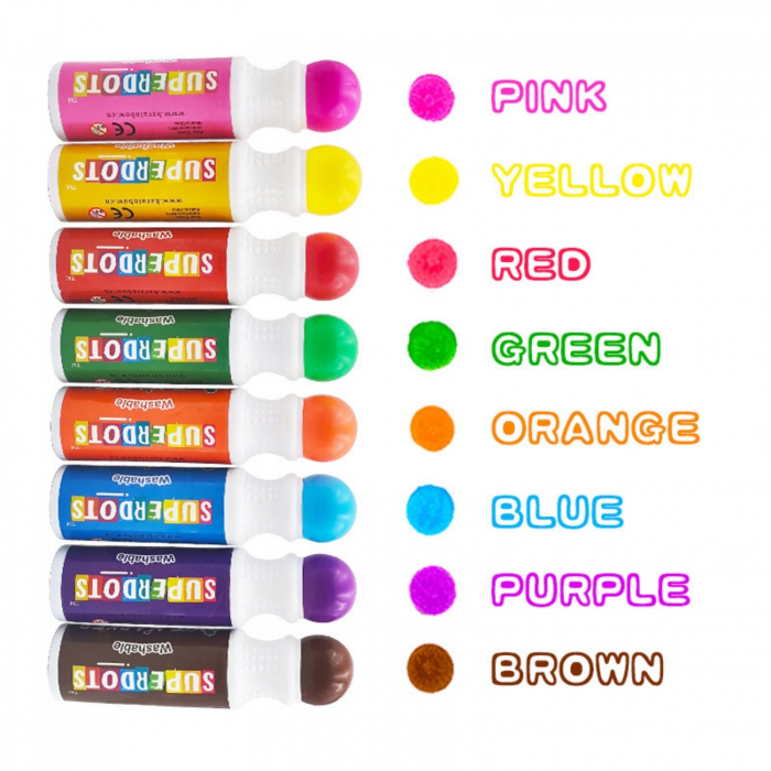 Carioci lavabile pentru colorat Do a Dot Makers set 8 culori. [4]