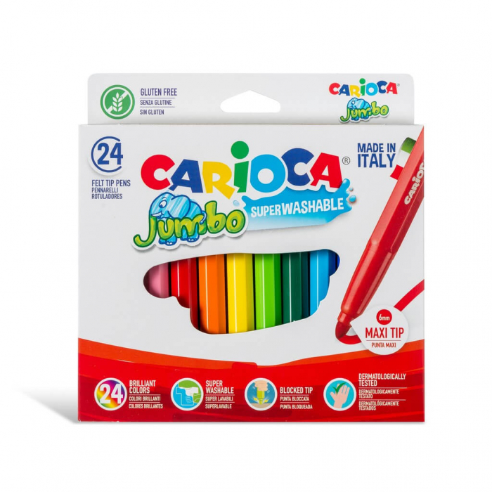 Set 24 carioci super lavabile Carioca Jumbo, culori diferite. [1]