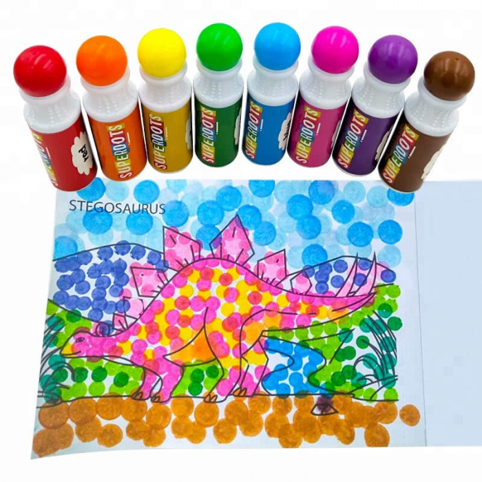 Carioci lavabile pentru colorat Do a Dot Makers set 8 culori. [8]