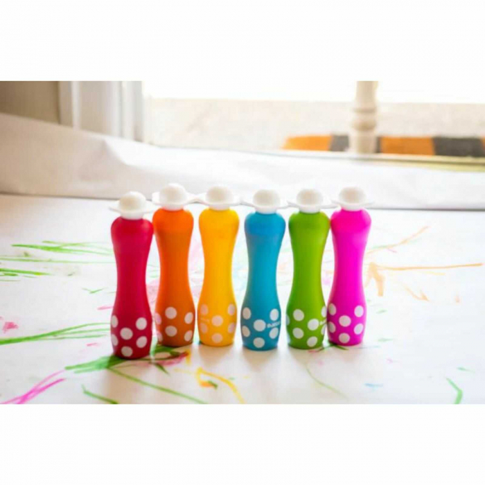 Set 6 carioci lavabile rotunde pentru bebe, Djeco, varsta 1 - 3 ani, Baiat, Fata [5]