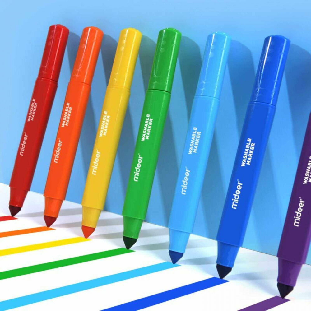 Set Carioci Lavabile MiDeer, 24 Culori – Vârf Rezistent la Apăsare, Cerneală Non-Toxică [3]