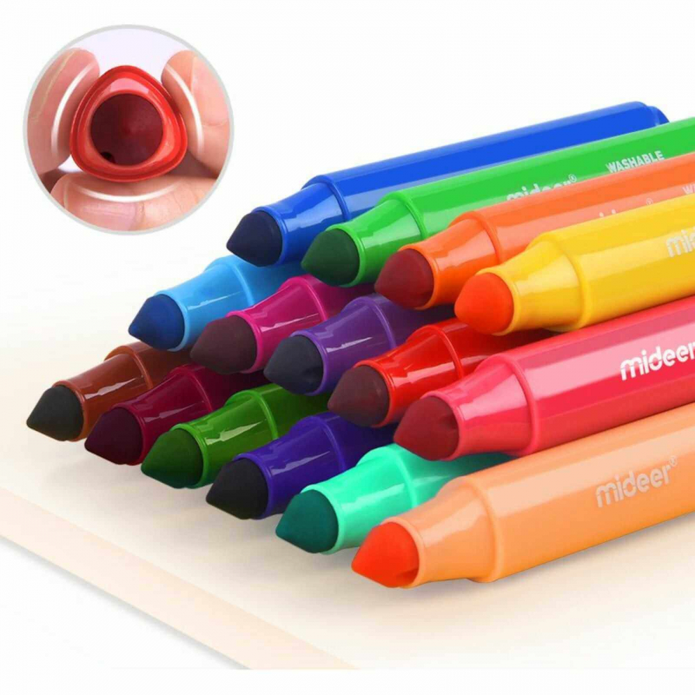 Set Carioci Lavabile MiDeer, 24 Culori – Vârf Rezistent la Apăsare, Cerneală Non-Toxică [2]