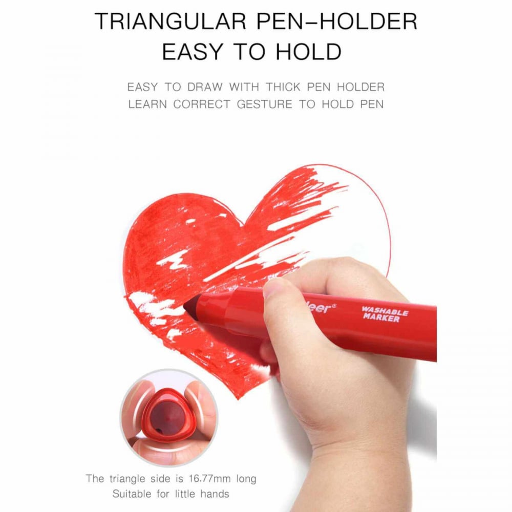 Set Carioci Lavabile MiDeer, 24 Culori – Vârf Rezistent la Apăsare, Cerneală Non-Toxică [6]