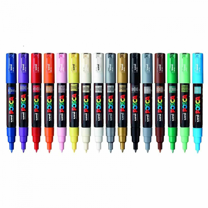 Carioci POSCA, Marker varf 0.7 mm, PC-1M, UNI - Micostore.ro [4]