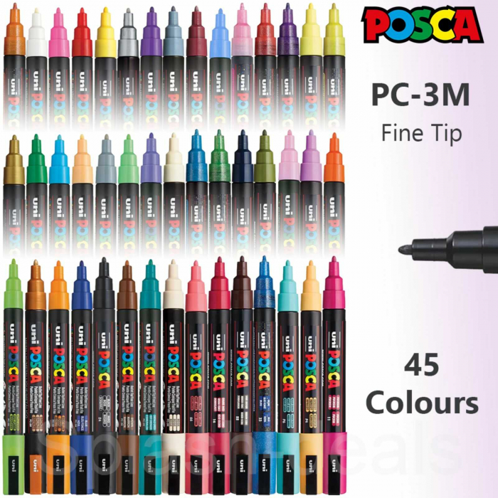 Carioci POSCA, Marker varf 0.9 - 1.3 mm, PC-3M, UNI - Micostore.ro [5]