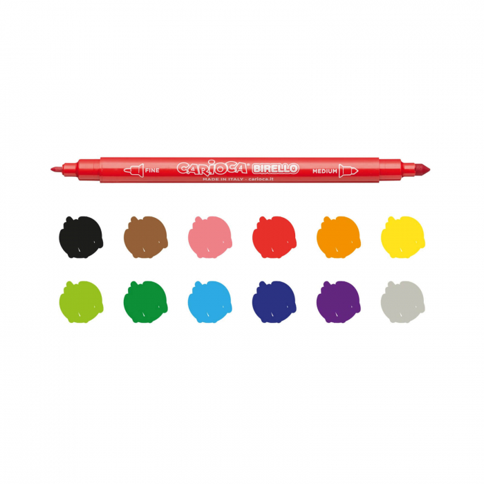 Carioci Superwashable cu varf dublu, Carioca Birello 12 culori. [3]