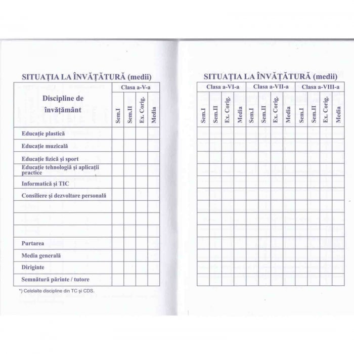 Carnet de elev pentru clasele 5-8, coperta lucioasa, 26 pagini [2]