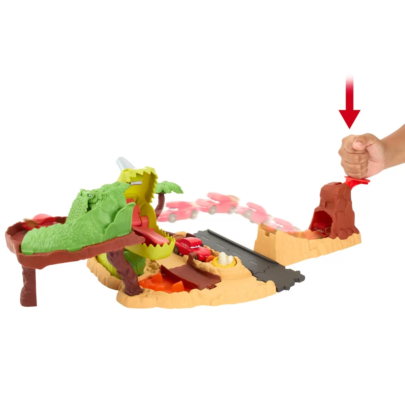 Cars set de joaca dino si masinuta cave fulger mcqueen, varsta de la 4 ani la 8 ani [2]