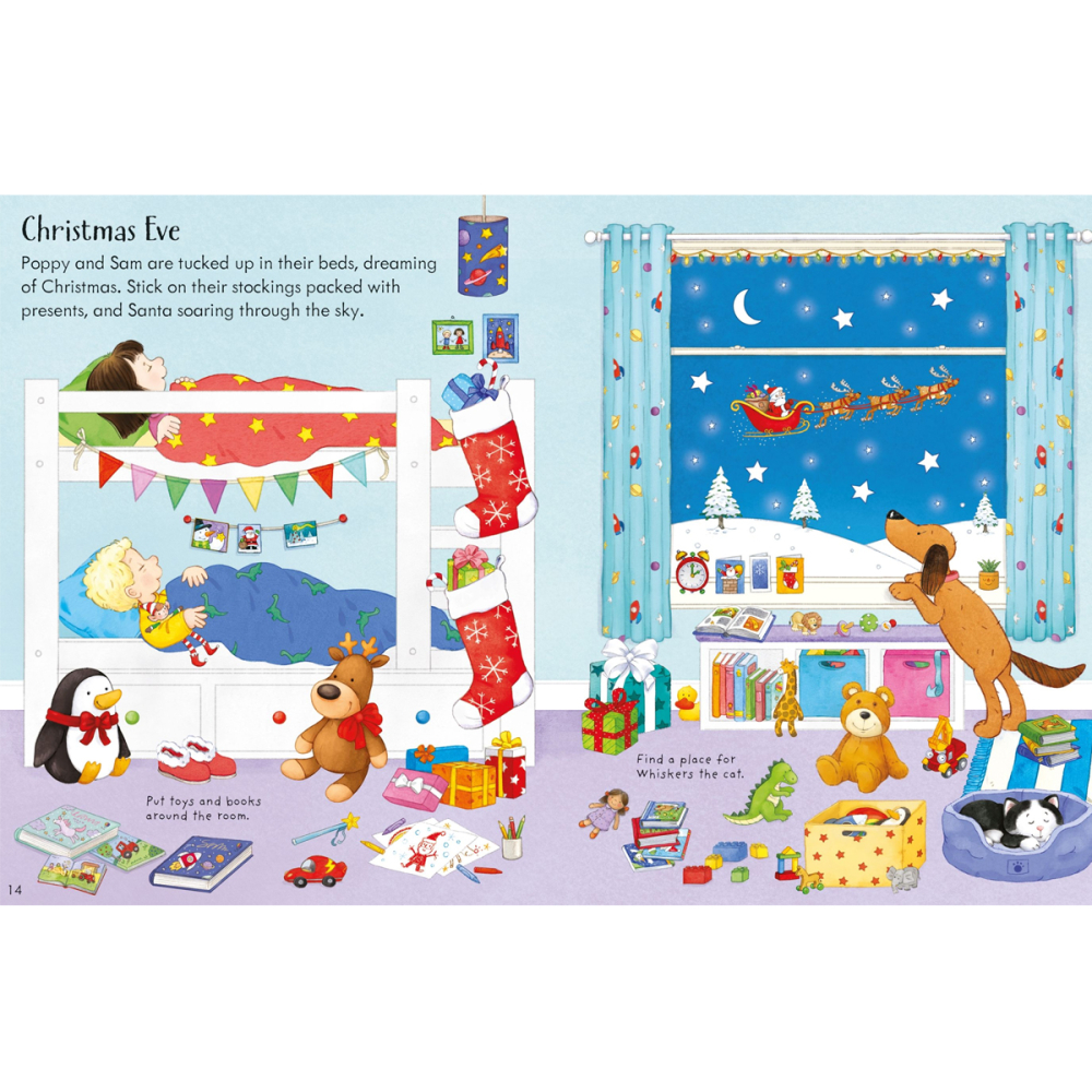 Carte cu povesti si stickere, Craciun cu Poppy si Sam, Poppy and Sam's Christmas Sticker Book, 3 Ani+ [5]