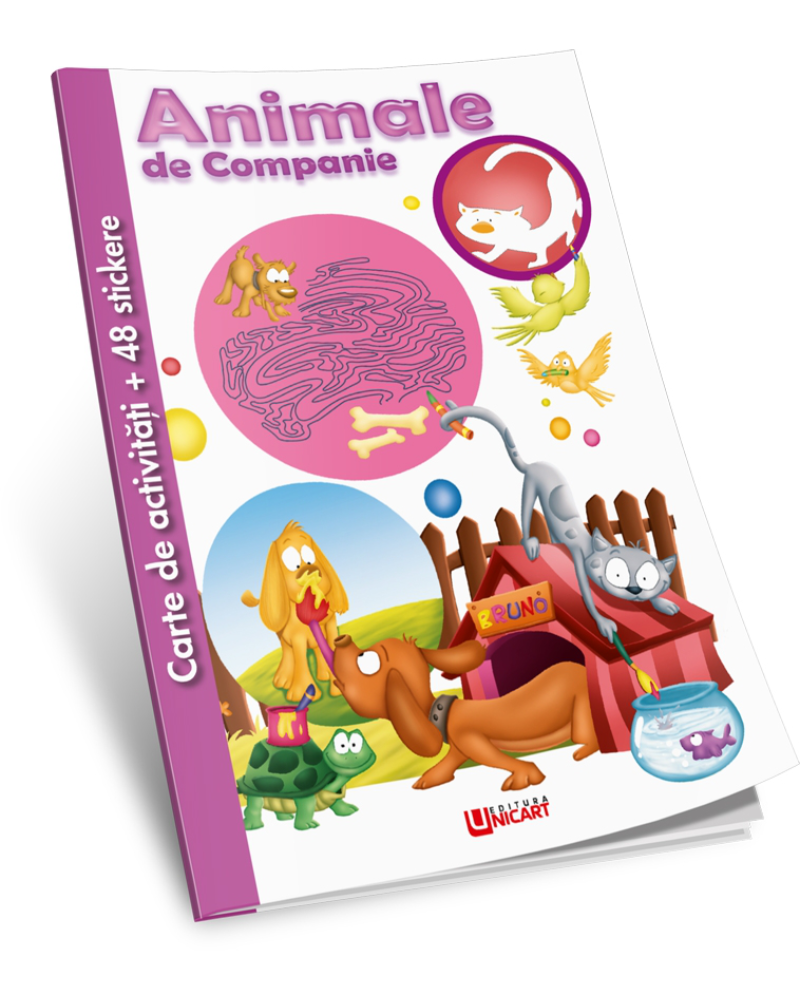 Carte de activitati animale de companie si 48 de stickere, 100 pagini [1]