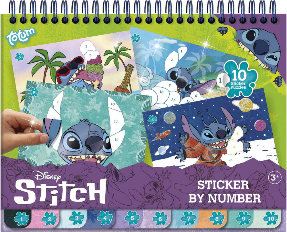 Carte de colorat & abtibilduri cu numere - Stitch [1]