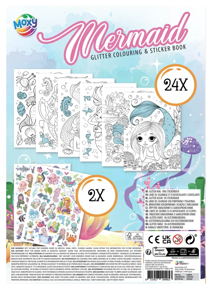 Carte de colorat cu abtibilduri - Sirena magica [2]