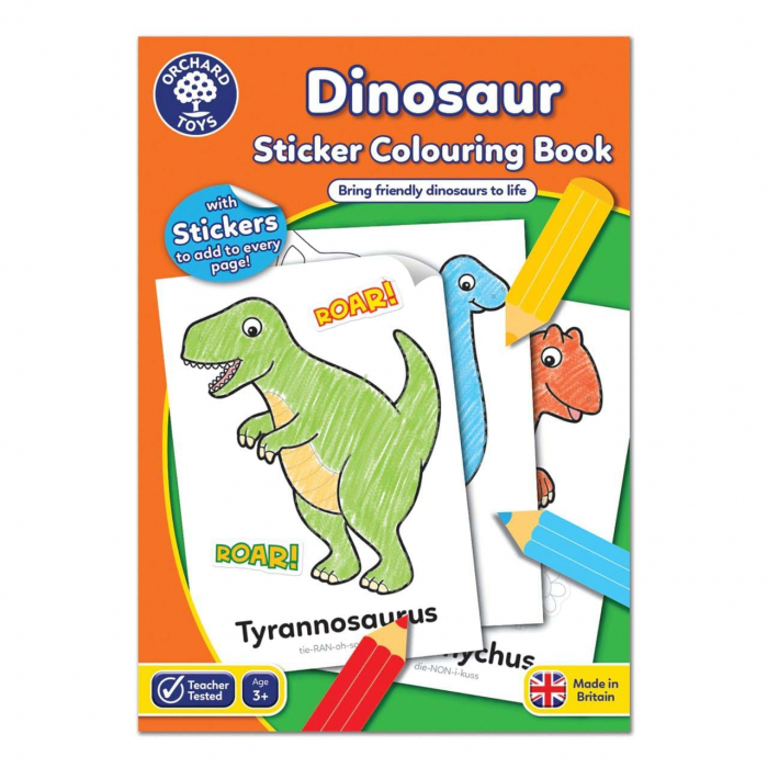 Carte de colorat cu activitati in limba engleza si abtibilduri Dinozaur DINOSAUR [1]