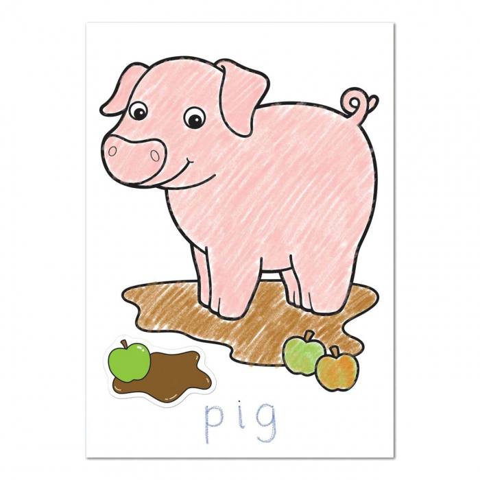 Carte de colorat cu activitati in limba engleza si abtibilduri Ferma FARMYARD [3]