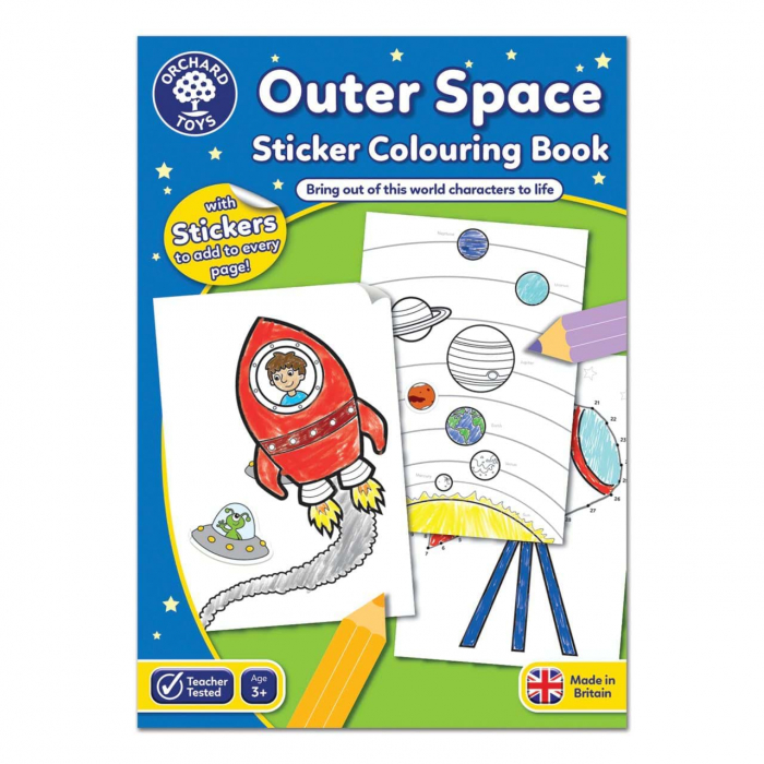 Carte de colorat cu activitati in limba engleza si abtibilduri In Spatiu OUTER SPACE [1]