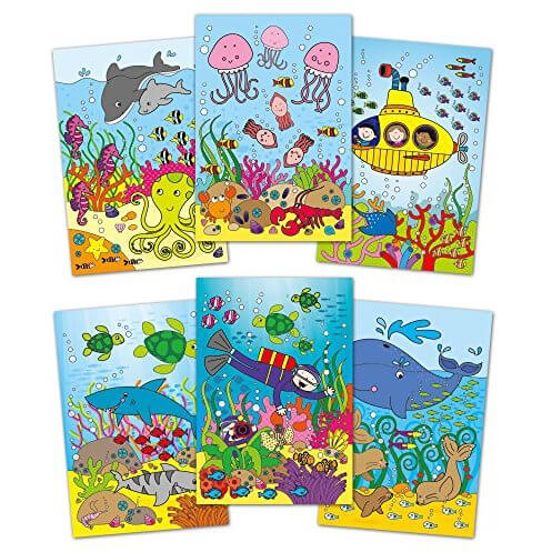 Carte de colorat cu apa magica Water Magic - Lumea acvatica. [3]