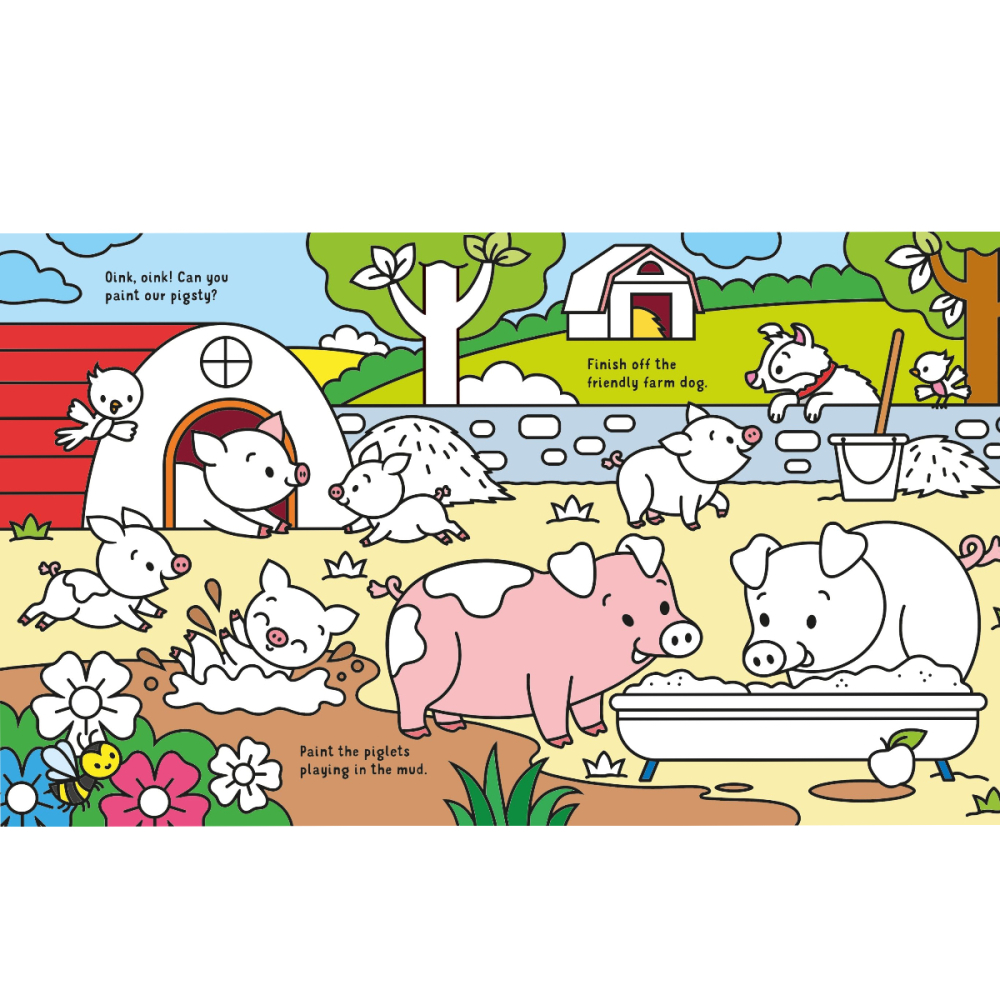 Carte de Colorat cu Apa Magica, Ferma, Magic Colour Farm, 6 Planse Reutilizabile, Varsta 3 ani+ [4]