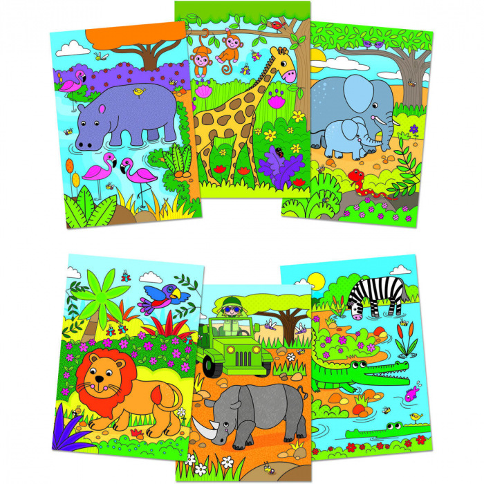 Carte de colorat cu apa magica Water Magic - Animale Safari. [2]
