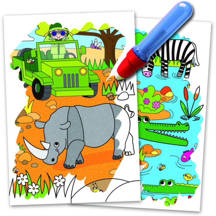 Carte de colorat cu apa magica Water Magic - Animale Safari. [3]