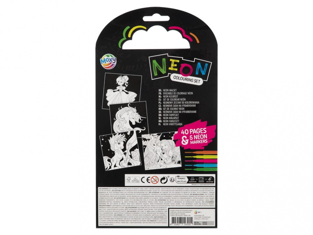 Carte de colorat cu carioci neon - Peripetiile unicornului [2]