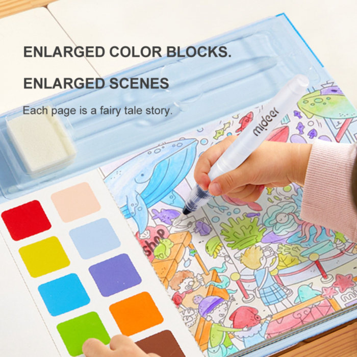 Carte de colorat cu apa, ilustratii si culori, Enchanted Garden [5]