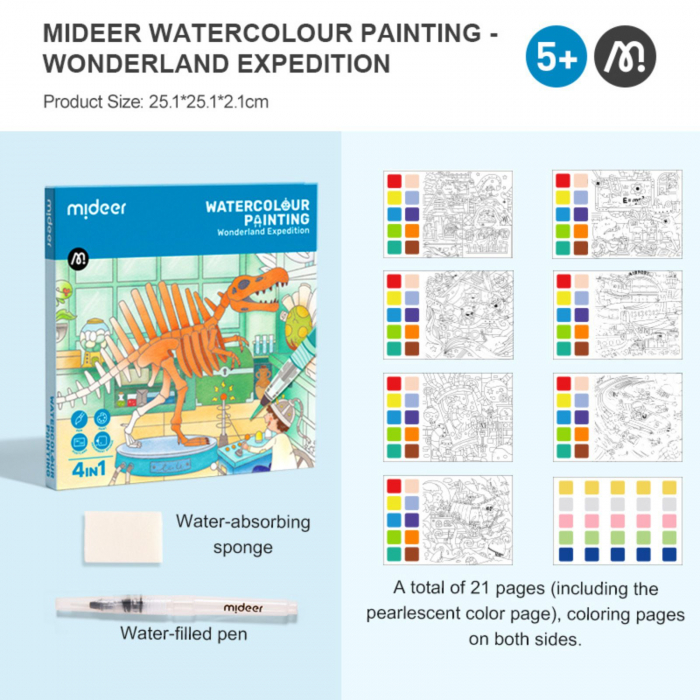 Carte de colorat cu apa, ilustratii si culori, Enchanted Garden [2]