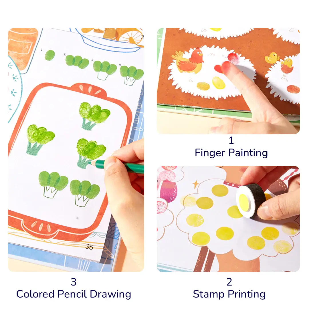 Carte de Pictat cu Degetele - Secret Garden, Nivel Începător, 50 Pagini, Creative Finger Paint Kit [3]