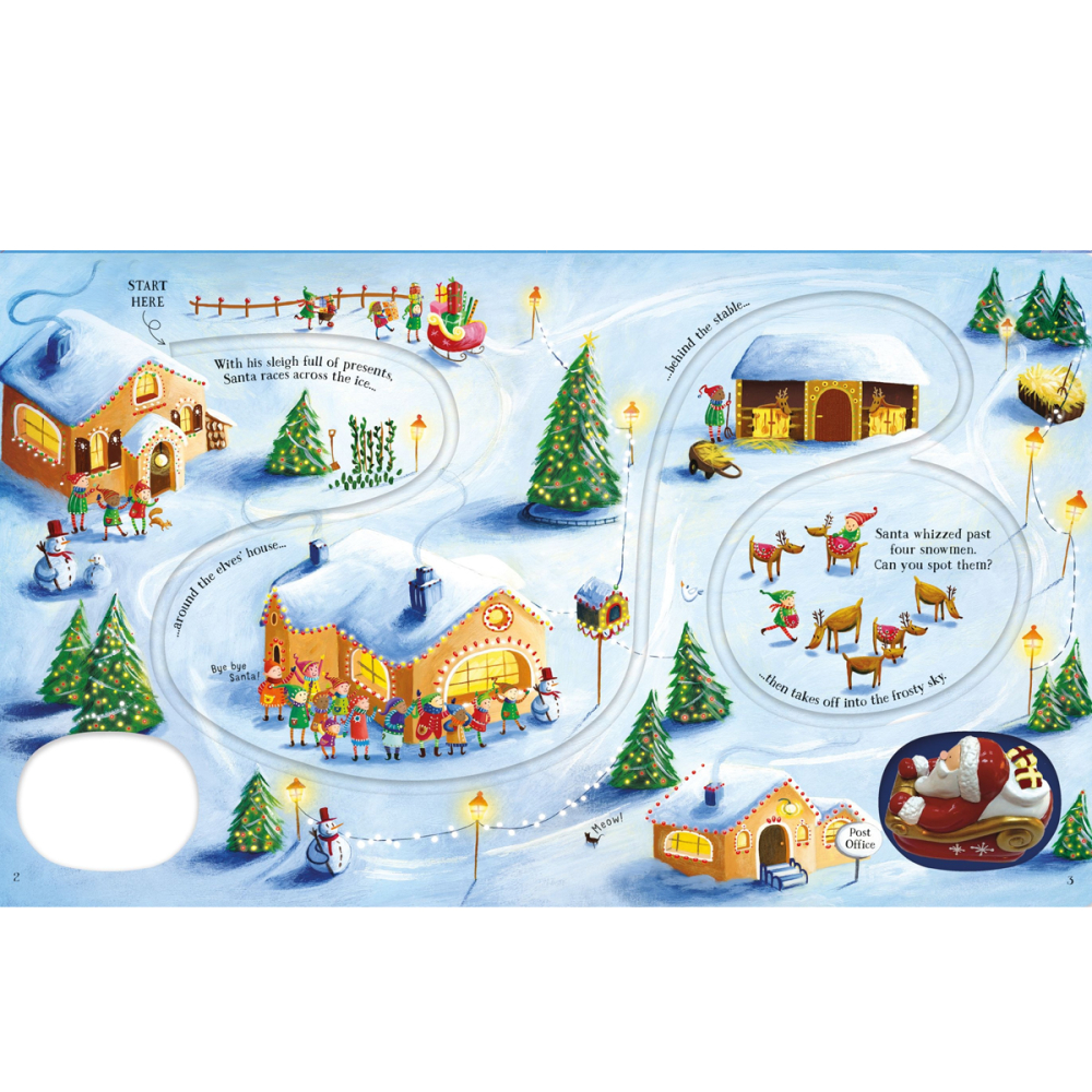 Carte interactiv cu jucarie si sanie, Wind-Up Santa's Sleigh, 3 Ani+ [3]