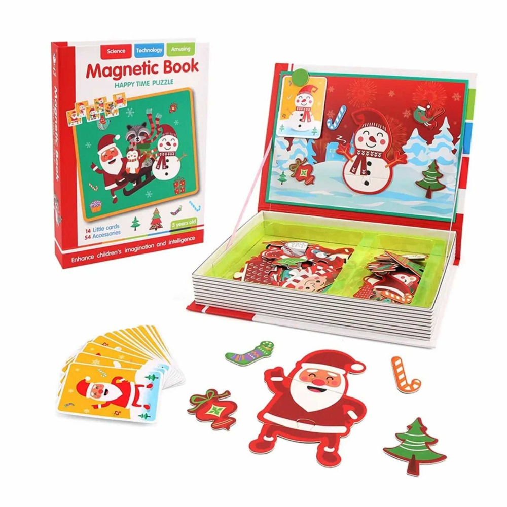 Carte magnetica cu puzzle magnetic, Mos Craciun, Sarbatori [9]