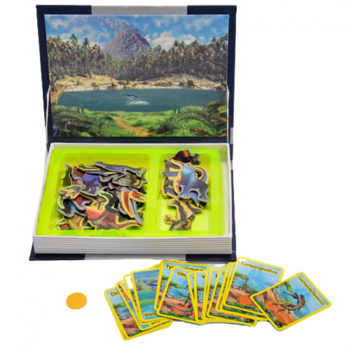 Carte magnetica STEM ❤️ puzzle magnetic cu dinozauri. [2]